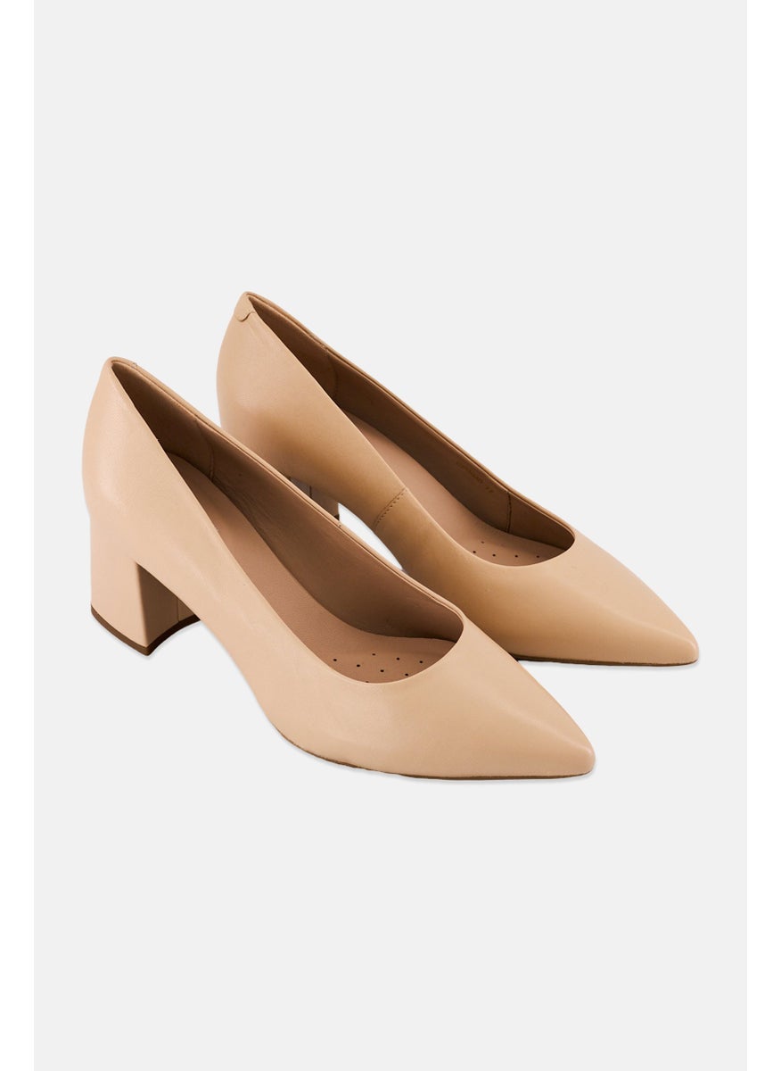 Women Slip On Pumps, Beige