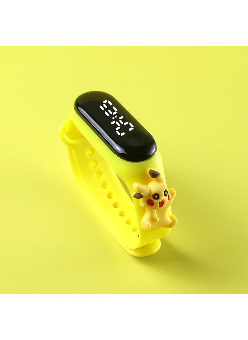 Kids Cartoon LED Watch Waterproof Touch Black Crayon Shin
