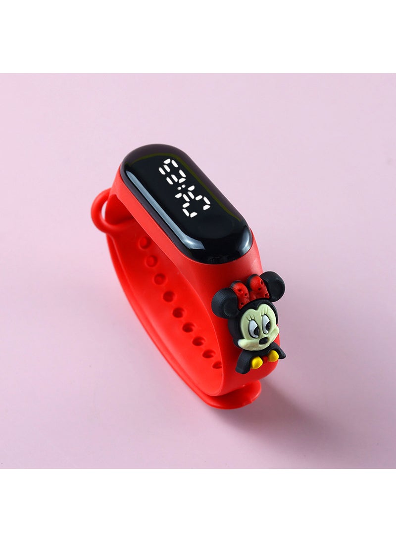 Kids Cartoon LED Watch Waterproof Touch Black Crayon Shin
