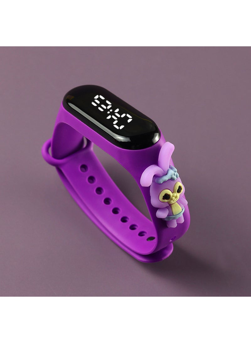 Kids Cartoon LED Watch Waterproof Touch Black Crayon Shin