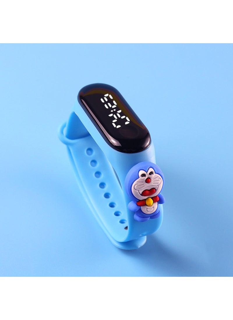 Kids Cartoon LED Watch Waterproof Touch Black Crayon Shin
