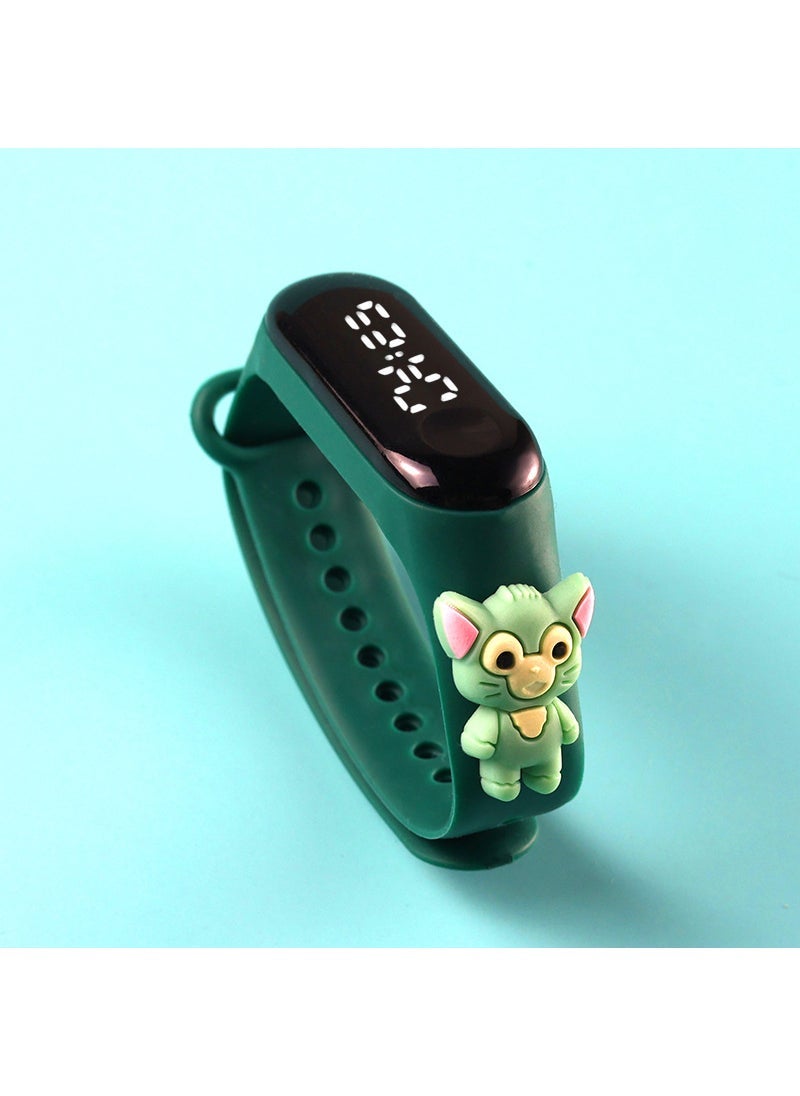 Kids Cartoon LED Watch Waterproof Touch Black Crayon Shin