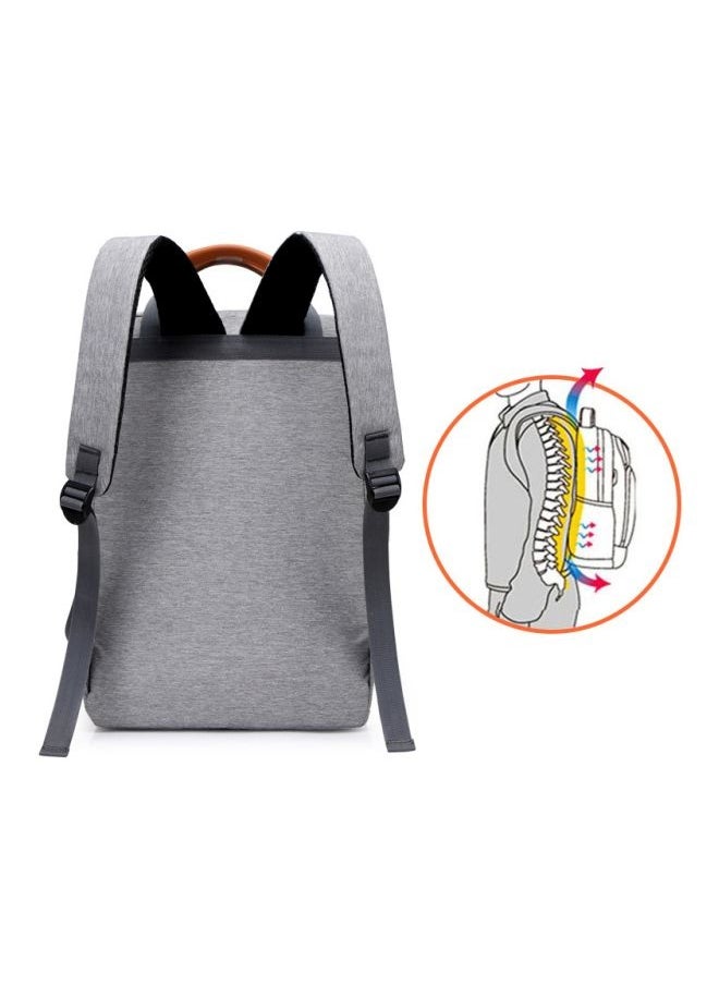 Anti-Theft Travel Backpack Grey/Orange