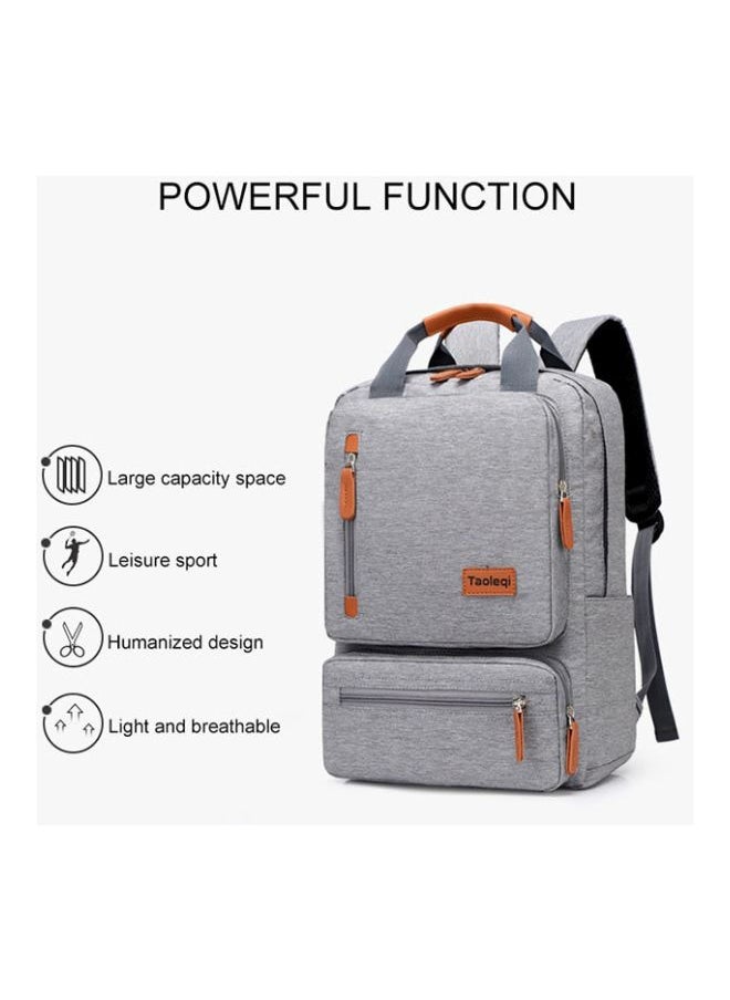 Anti-Theft Travel Backpack Grey/Orange