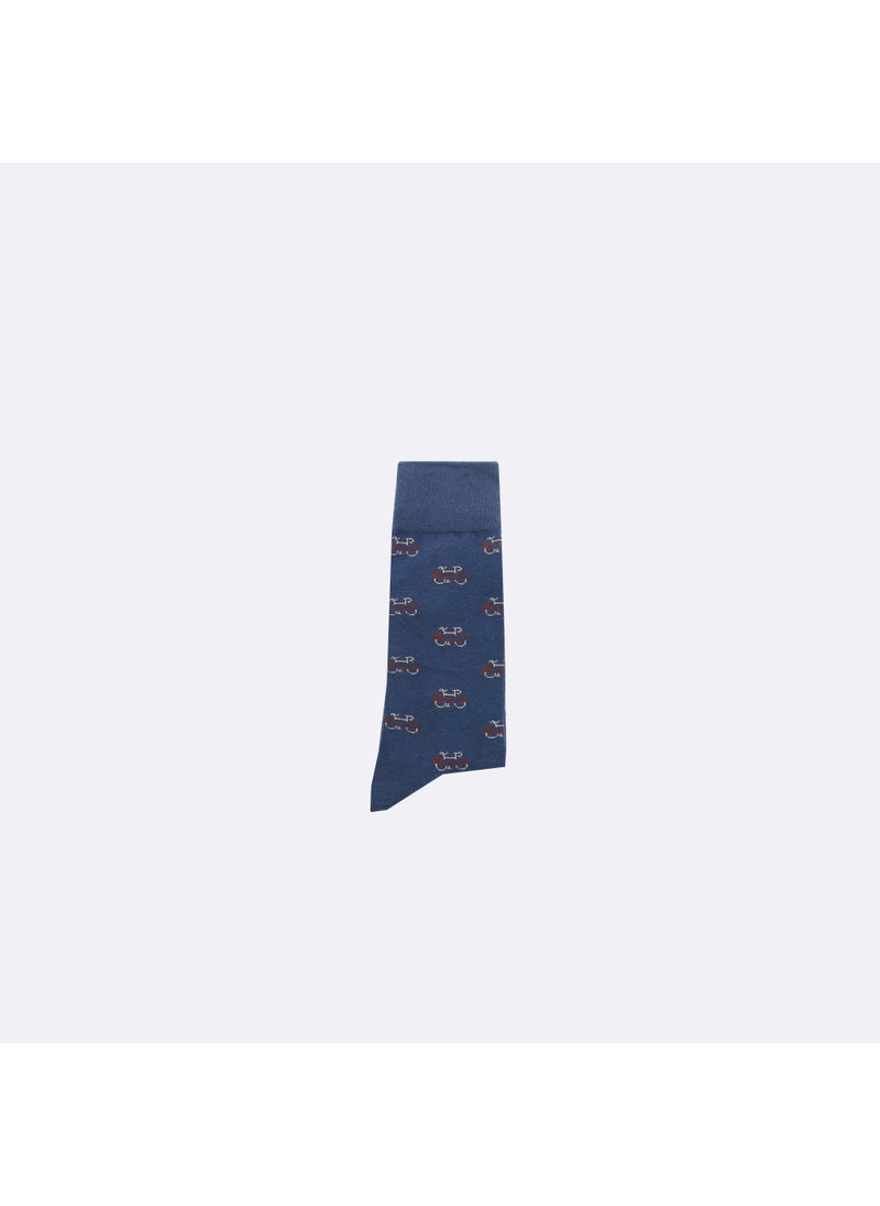 Set of 3X Socks - Grey and Blue with Bikes