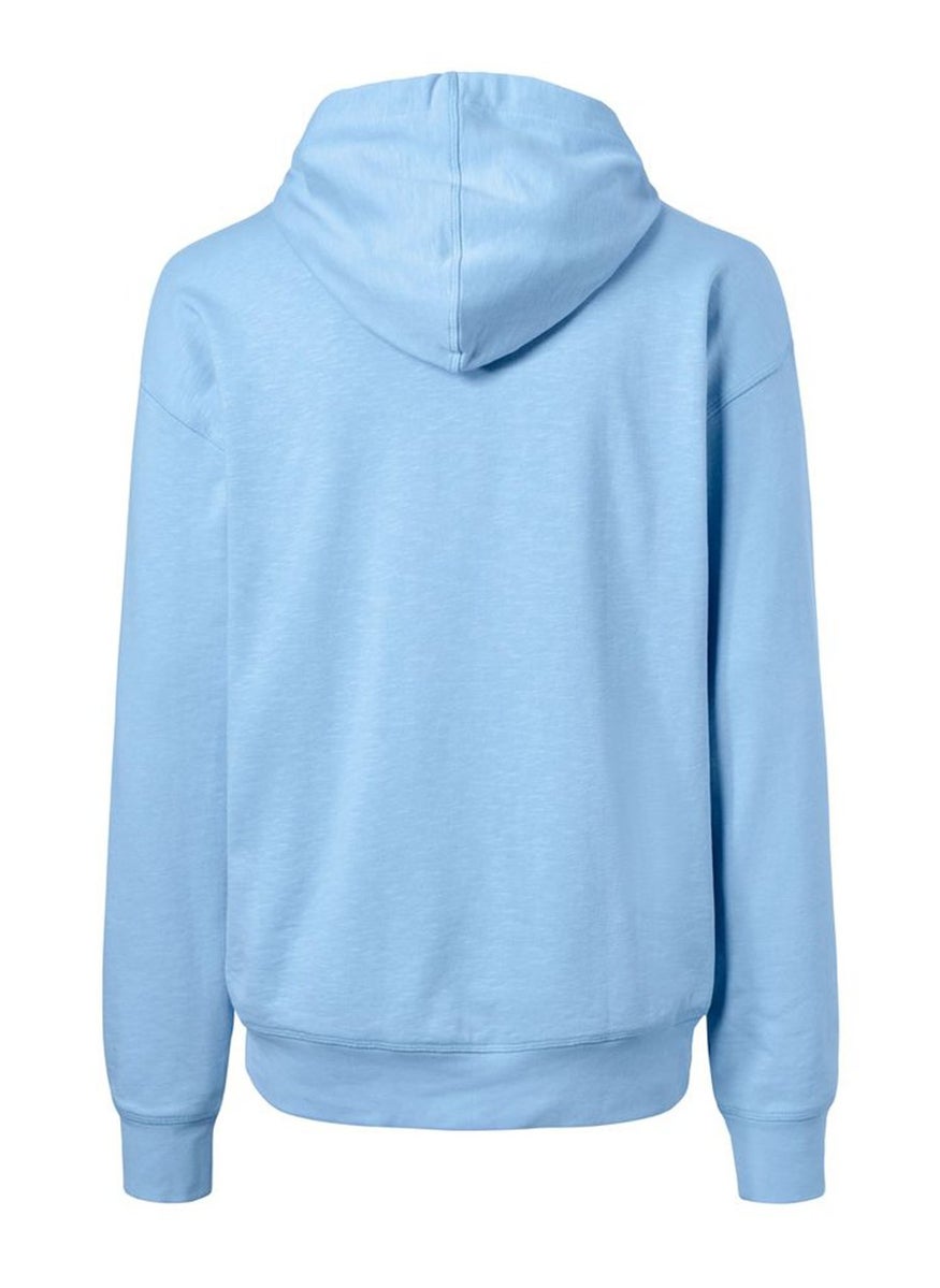 Men Drawstring Heather Hooded Sweatshirt, Sky Blue
