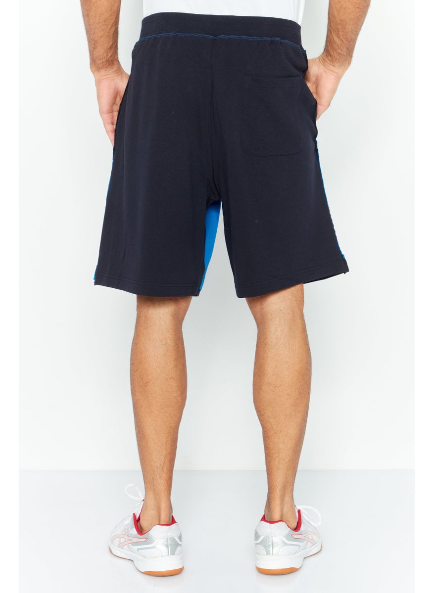 Men Graphic Print Basic Short, Blue