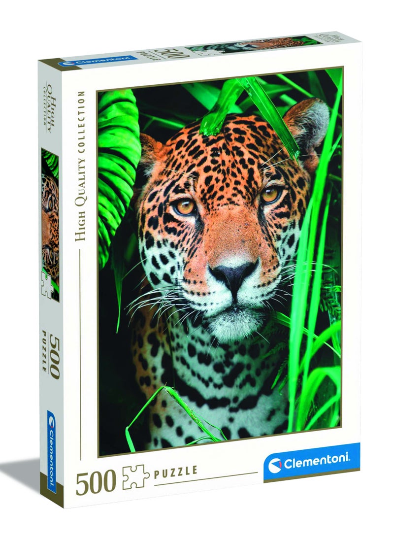 Clementoni Puzzle HQC Jaguar in the Jungle 500 Pieces | Jigsaw Puzzle | Children's Puzzle | Kids & Adults Puzzle | Preschool Learning Toys | Develops Problem Solving Skills | Stress Reliever Toy | Made in Italy