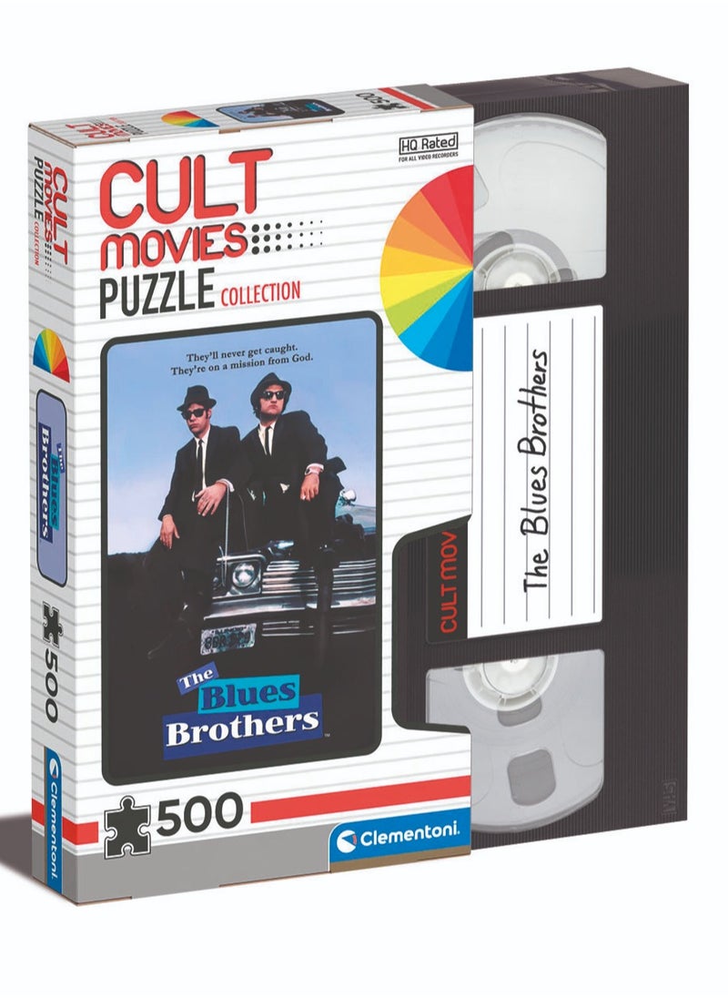 Clementoni Puzzle The Blues Brothers-Cult Movie 500 Pieces | Jigsaw Puzzle | Puzzle for Adults | Challenging Puzzle | Perfect for Stress Reliever and Puzzle Lovers | Made in Italy