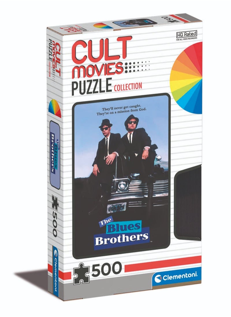 Clementoni Puzzle The Blues Brothers-Cult Movie 500 Pieces | Jigsaw Puzzle | Puzzle for Adults | Challenging Puzzle | Perfect for Stress Reliever and Puzzle Lovers | Made in Italy