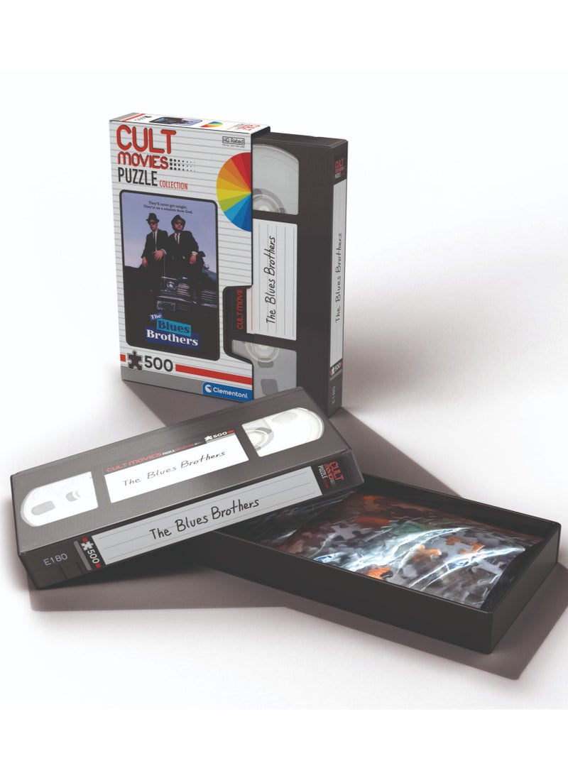 Clementoni Puzzle The Blues Brothers-Cult Movie 500 Pieces | Jigsaw Puzzle | Puzzle for Adults | Challenging Puzzle | Perfect for Stress Reliever and Puzzle Lovers | Made in Italy