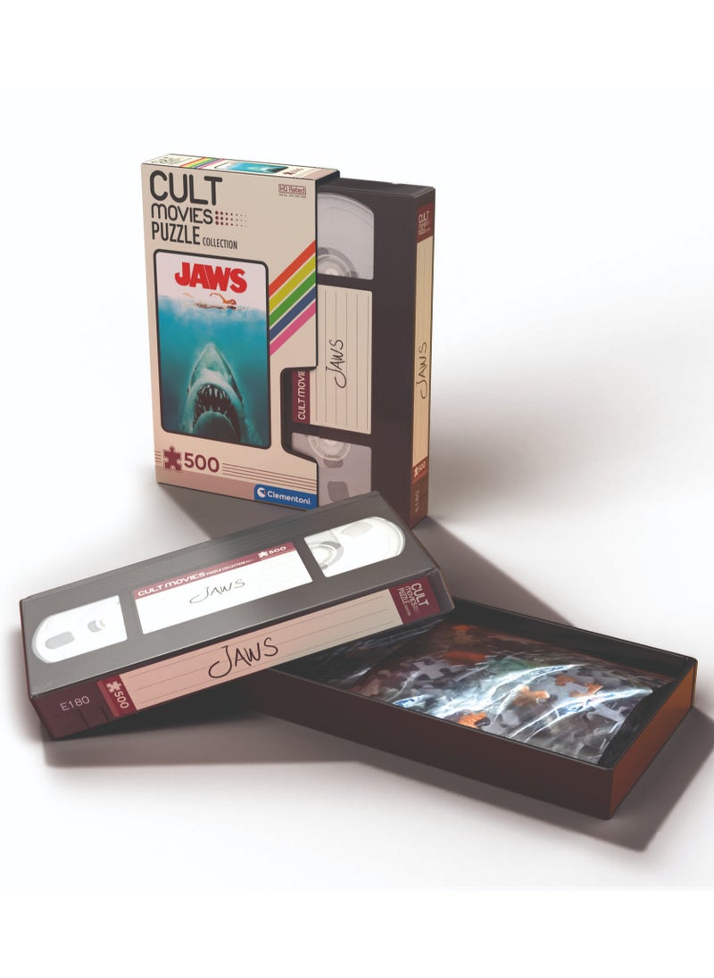 Clementoni Puzzle Jaws-Cult Movie 500 Pieces | Jigsaw Puzzle | Puzzle for Adults | Challenging Puzzle | Perfect for Stress Reliever and Puzzle Lovers | Made in Italy
