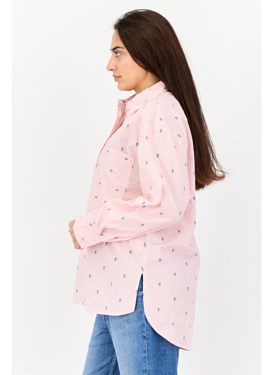 Women Regular Fit Stripe Long Sleeve Shirt, Multicolor