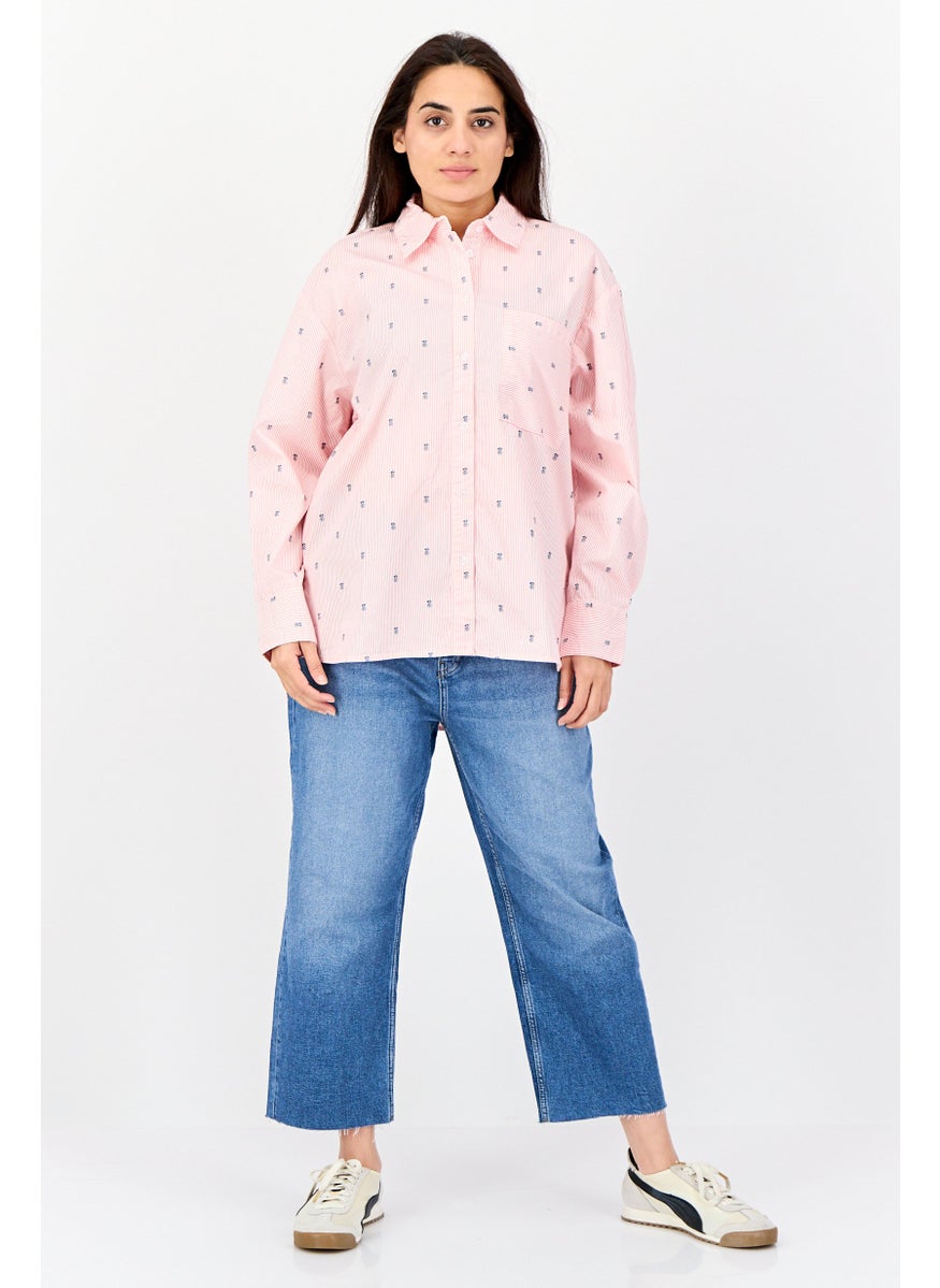 Women Regular Fit Stripe Long Sleeve Shirt, Multicolor