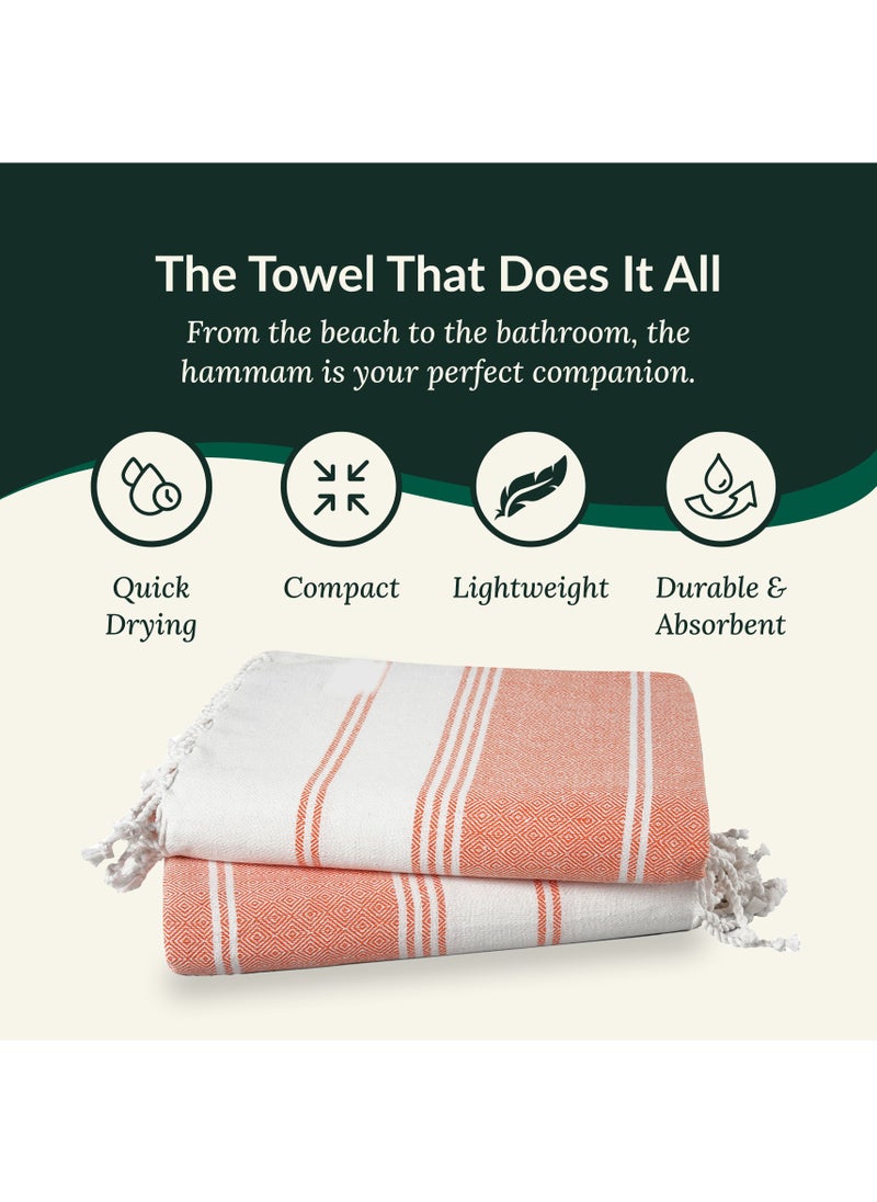 Turkish Beach Towel Set of 2, 39x71 inches Oversized Lightweight 100% Cotton Hammam Towel,BIRD OF PARADISE