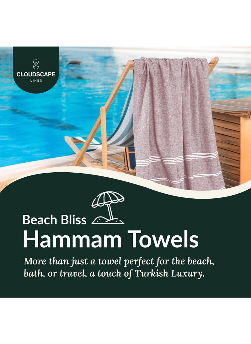 Turkish Beach Towel Set of 2, 39x71 inches Oversized Lightweight 100% Cotton Hammam Towel, Fire Brick