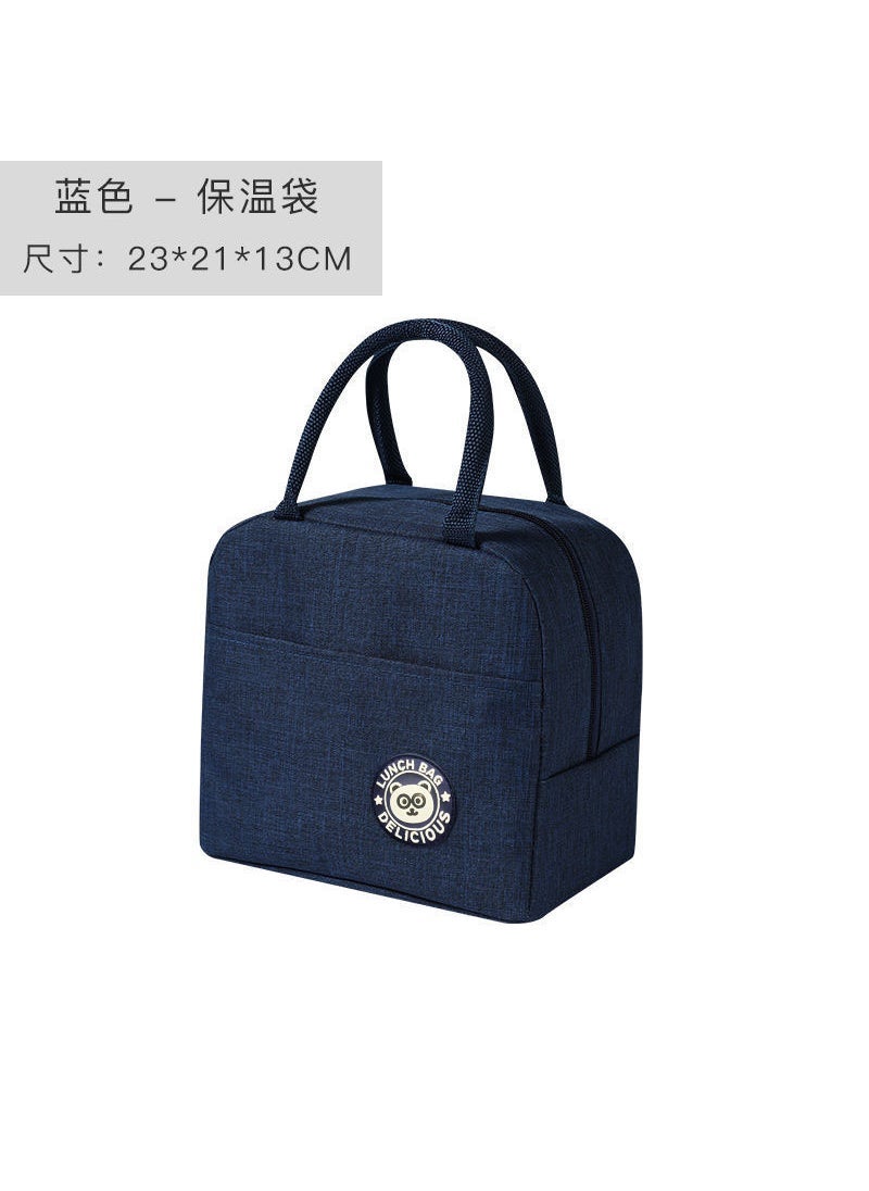 Thickened aluminum foil lunch bag office worker lunch box insulation bag handbag insulation bag with Rice students large capacity wholesale Navy