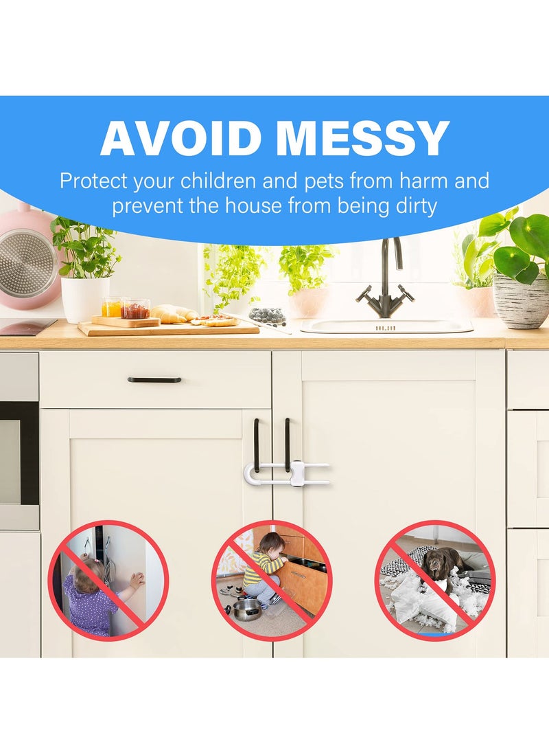 2 PCS Baby Proofing Cabinets,Cabinet Locks for Babies,U-Shaped Child Locks for Cabinets, Child Proof Cabinet Latches,Child Safety Cabinet Locks with Adjustable