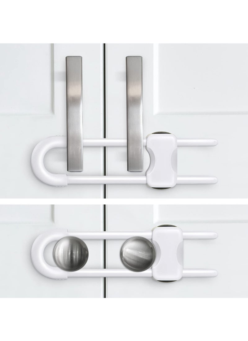 2 PCS Baby Proofing Cabinets,Cabinet Locks for Babies,U-Shaped Child Locks for Cabinets, Child Proof Cabinet Latches,Child Safety Cabinet Locks with Adjustable