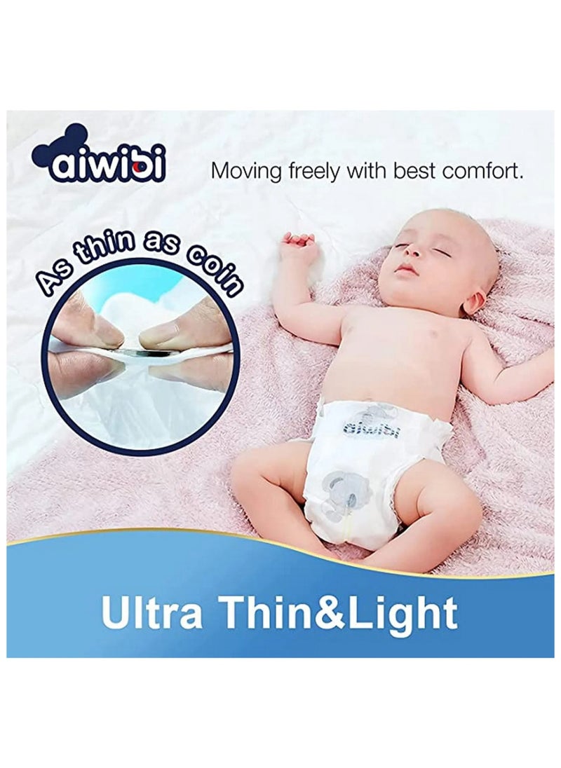 Aiwibi Premium XL Baby Tape Style Diapers Size 5 - Super Soft Pant Style Diapers, 12-17 Kg, Breathable, 160 Pieces (4 Packs of 40)