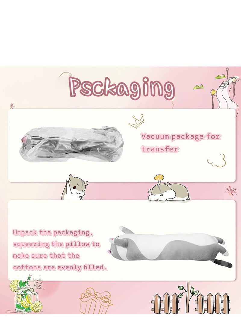 Cat Long Plush Body Pillow,  44 Inches Super Cute Soft Cat Stuffed Squishy Pillow, Adorable Giant Kitten Plushies Throw Pillow Animals Doll Toy Gift for Girlfriend Girls Boys