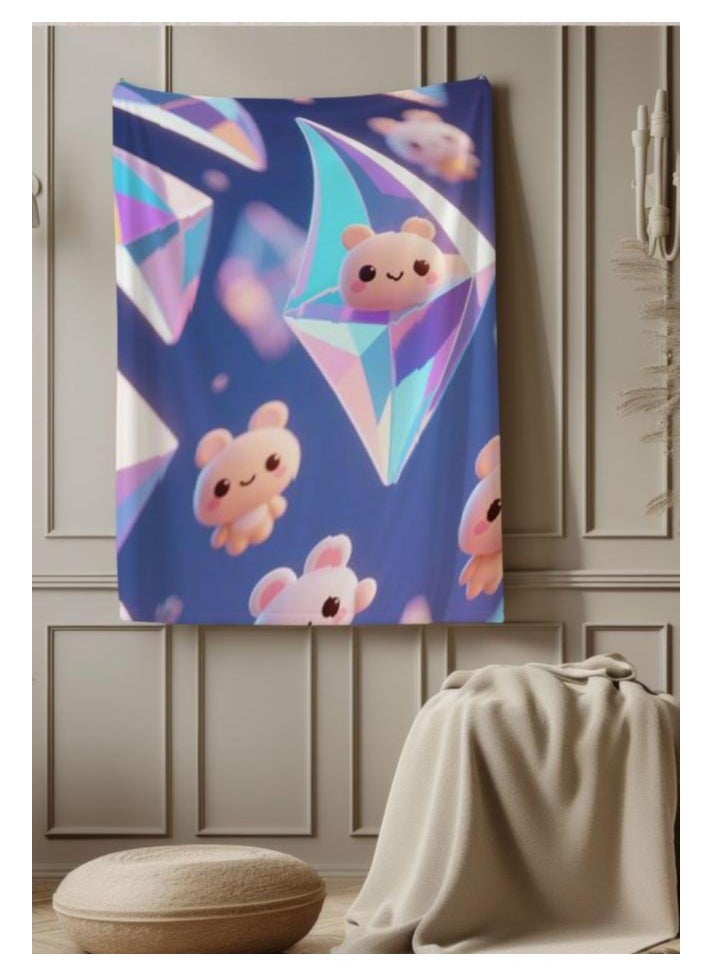 Children's or student cartoon flannel thin blanket (warm and comfortable, suitable for sleep, games) 100cm*150cm