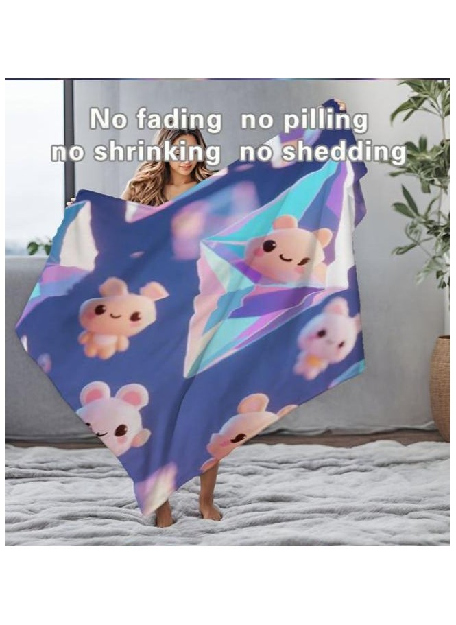 Children's or student cartoon flannel thin blanket (warm and comfortable, suitable for sleep, games) 100cm*150cm