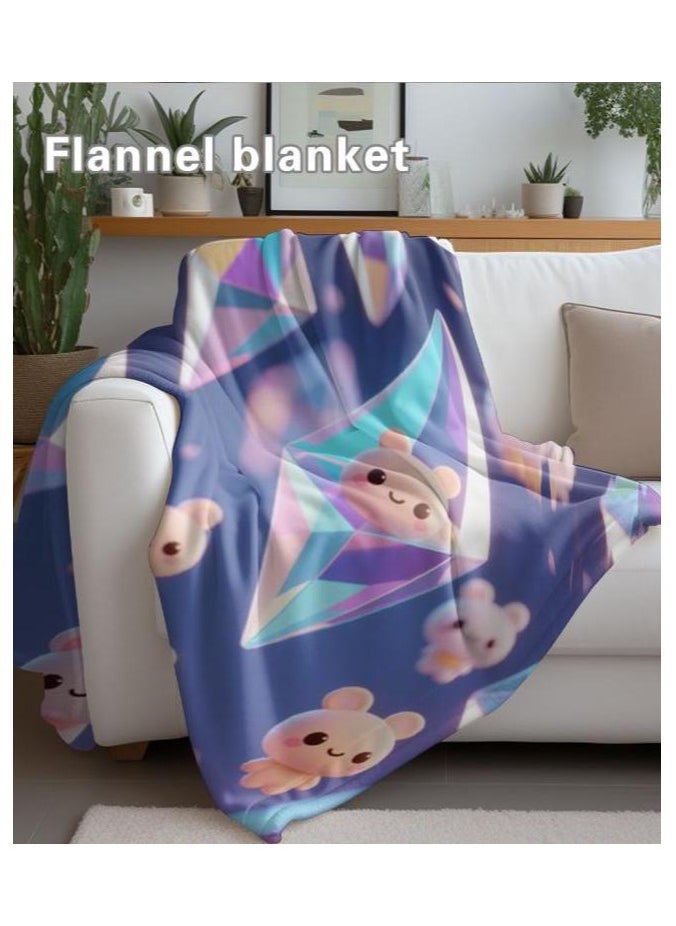 Children's or student cartoon flannel thin blanket (warm and comfortable, suitable for sleep, games) 100cm*150cm