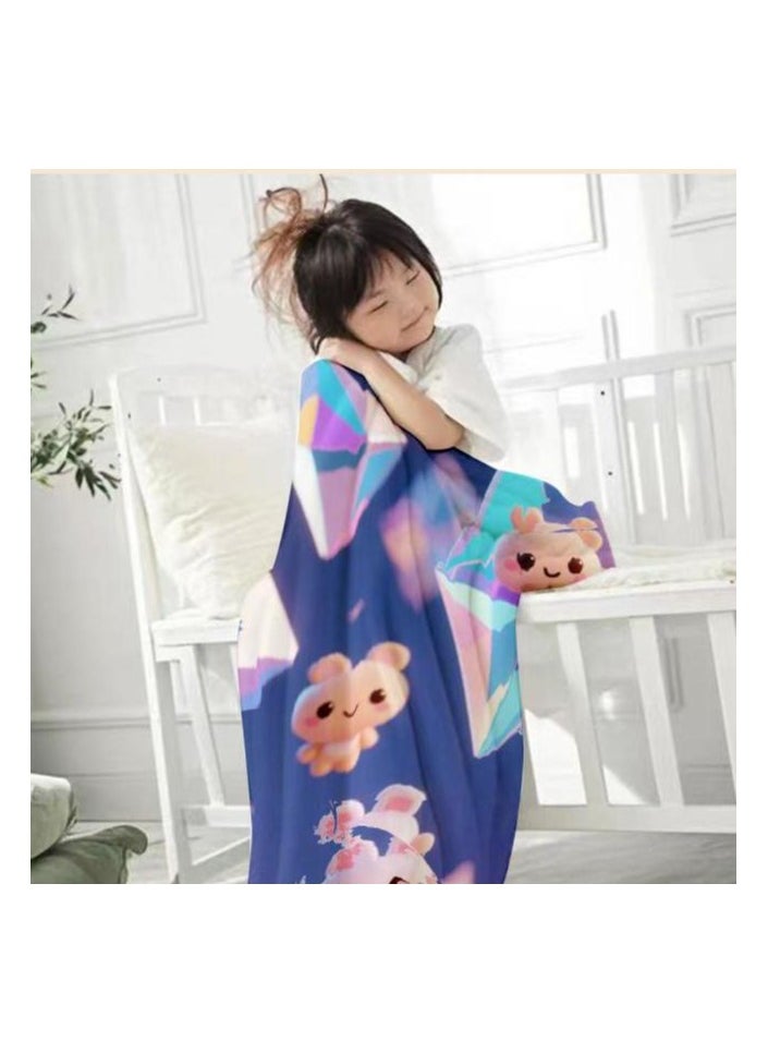Children's or student cartoon flannel thin blanket (warm and comfortable, suitable for sleep, games) 100cm*150cm