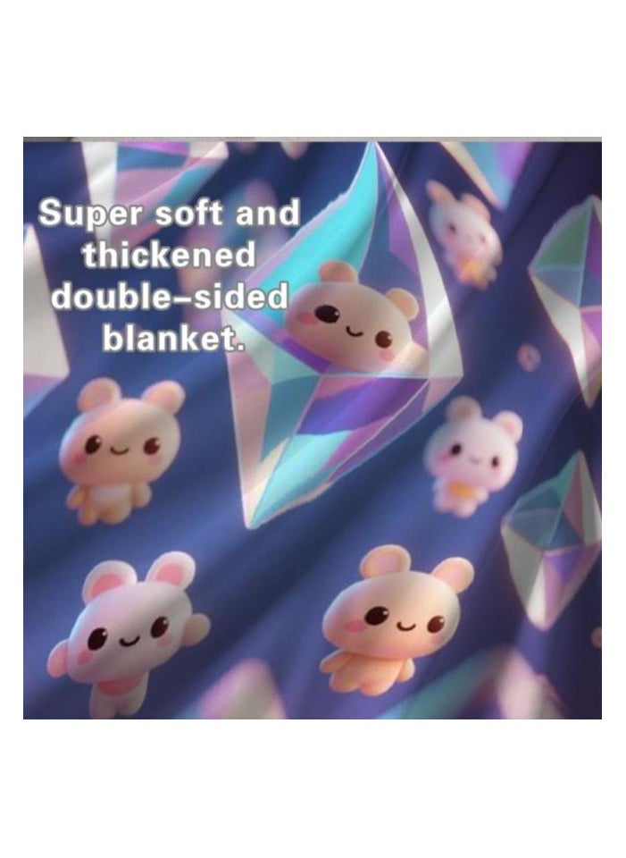 Children's or student cartoon flannel thin blanket (warm and comfortable, suitable for sleep, games) 100cm*150cm