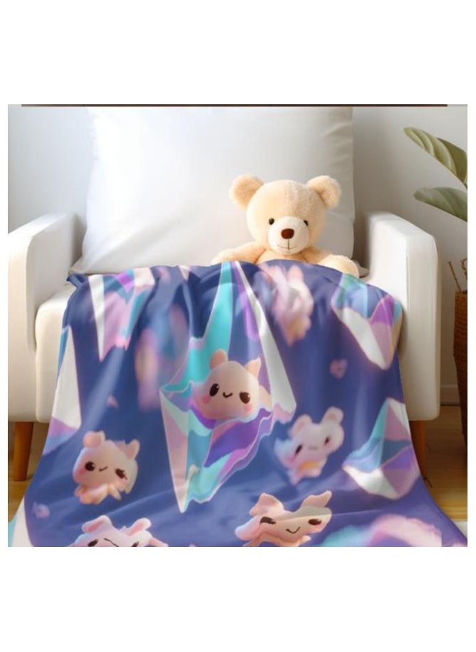 Children's or student cartoon flannel thin blanket (warm and comfortable, suitable for sleep, games) 100cm*150cm