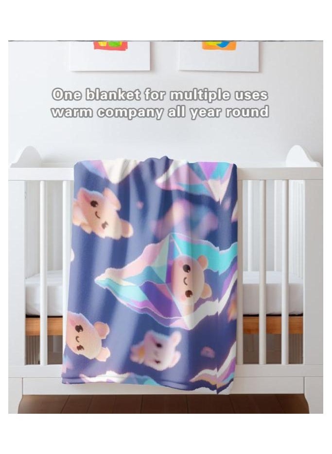 Children's or student cartoon flannel thin blanket (warm and comfortable, suitable for sleep, games) 100cm*150cm