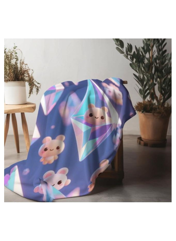 Children's or student cartoon flannel thin blanket (warm and comfortable, suitable for sleep, games) 100cm*150cm