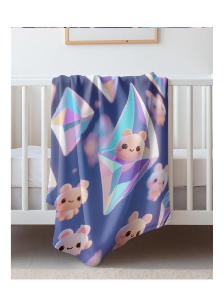 Children's or student cartoon flannel thin blanket (warm and comfortable, suitable for sleep, games) 100cm*150cm