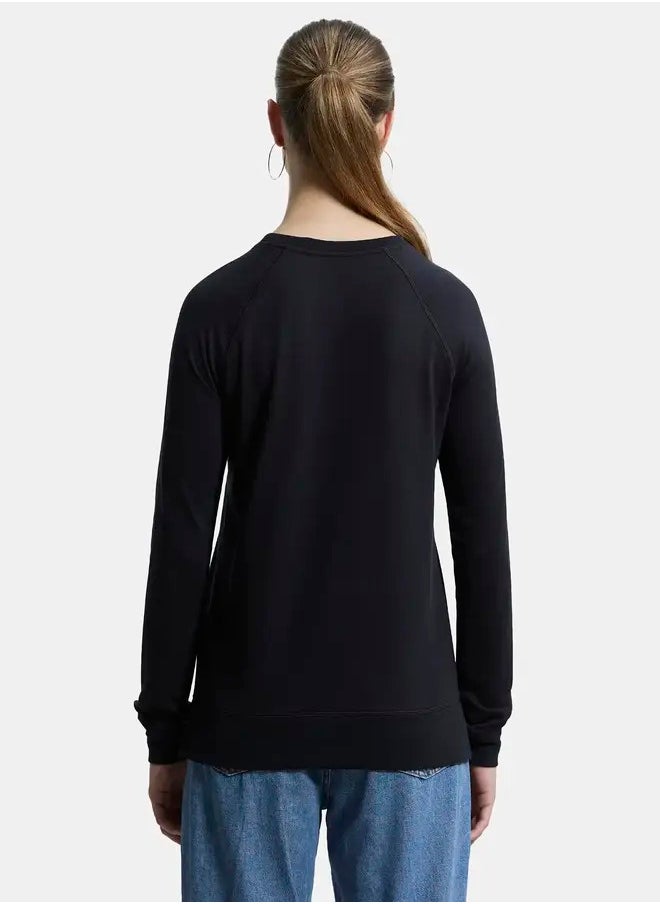 Jockey AW67 Women's Super Combed Cotton Rich French Terry Fabric Solid Sweatshirt with Raglan Sleeve Styling