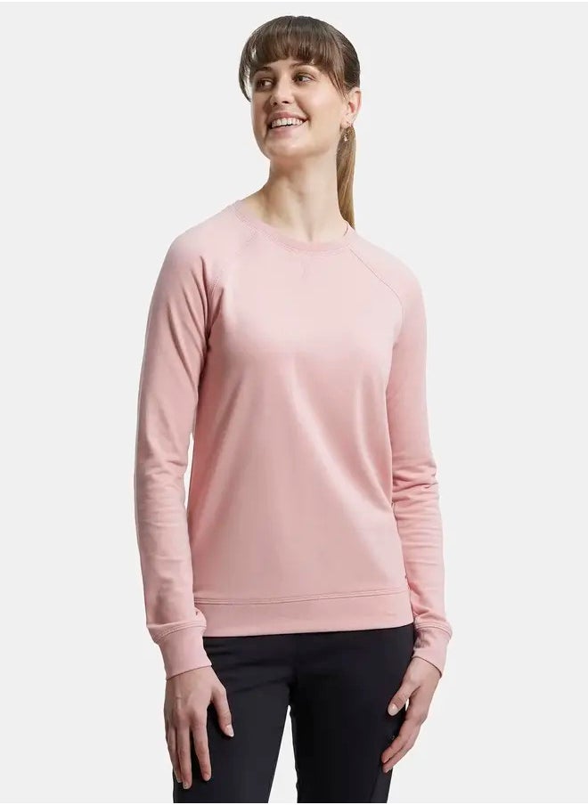 Jockey AW67 Women's Super Combed Cotton Rich French Terry Fabric Solid Sweatshirt with Raglan Sleeve Styling