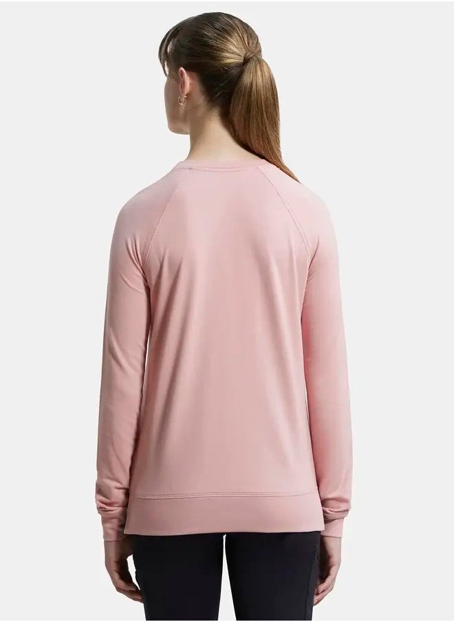 Jockey AW67 Women's Super Combed Cotton Rich French Terry Fabric Solid Sweatshirt with Raglan Sleeve Styling