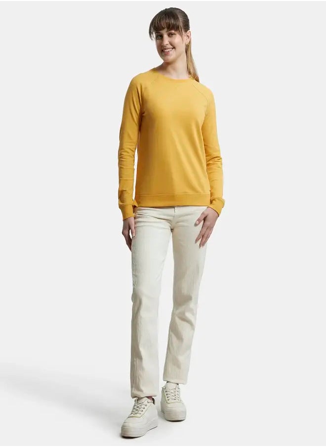 Jockey AW67 Women's Super Combed Cotton Rich French Terry Fabric Solid Sweatshirt with Raglan Sleeve Styling