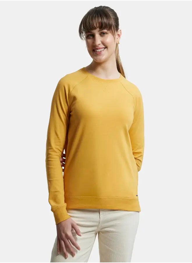 Jockey AW67 Women's Super Combed Cotton Rich French Terry Fabric Solid Sweatshirt with Raglan Sleeve Styling