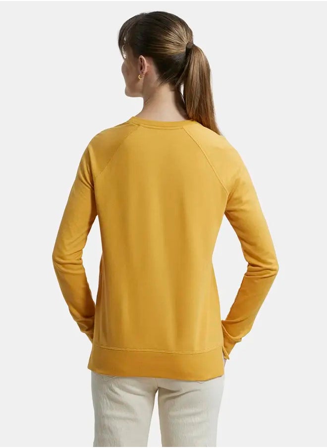 Jockey AW67 Women's Super Combed Cotton Rich French Terry Fabric Solid Sweatshirt with Raglan Sleeve Styling