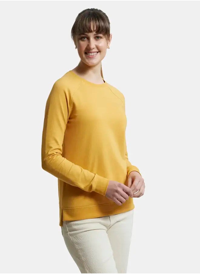 Jockey AW67 Women's Super Combed Cotton Rich French Terry Fabric Solid Sweatshirt with Raglan Sleeve Styling