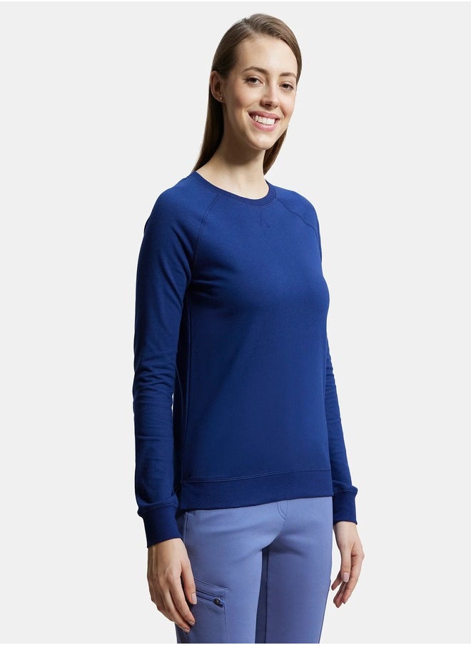 Jockey AW67 Women's Super Combed Cotton Rich French Terry Fabric Solid Sweatshirt with Raglan Sleeve Styling