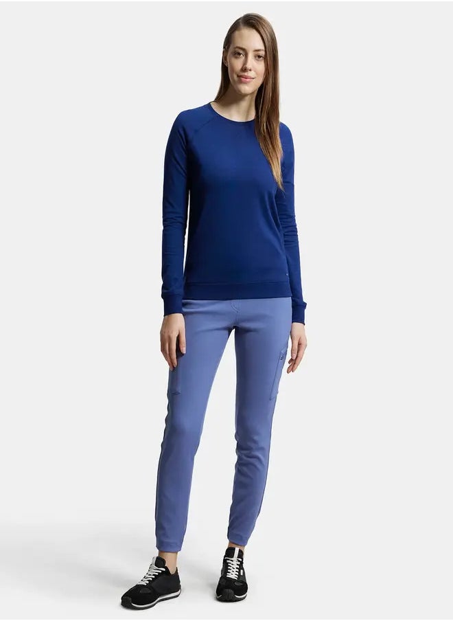 Jockey AW67 Women's Super Combed Cotton Rich French Terry Fabric Solid Sweatshirt with Raglan Sleeve Styling