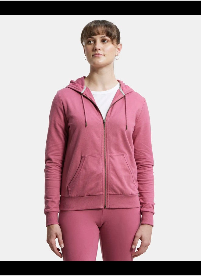 Jockey AW30 Women's Super Combed Cotton French Terry Fabric Hoodie Jacket with Side Pockets