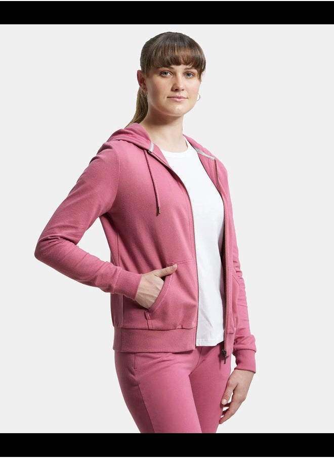 Jockey AW30 Women's Super Combed Cotton French Terry Fabric Hoodie Jacket with Side Pockets
