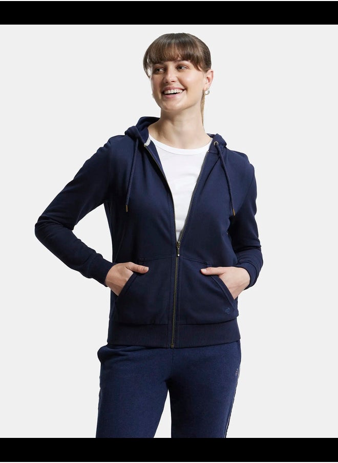 Jockey AW30 Women's Super Combed Cotton French Terry Fabric Hoodie Jacket with Side Pockets
