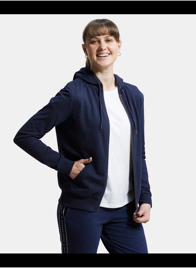 Jockey AW30 Women's Super Combed Cotton French Terry Fabric Hoodie Jacket with Side Pockets