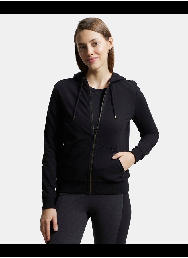 Jockey AW30 Women's Super Combed Cotton French Terry Fabric Hoodie Jacket with Side Pockets