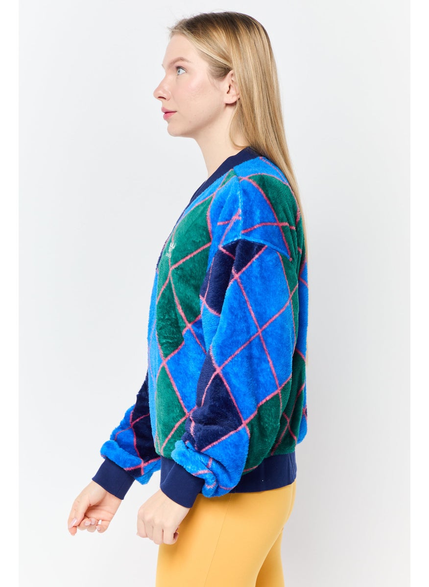 Women Sportswear Fit Long Sleeve Outdoor Sweatshirt, Multicolor