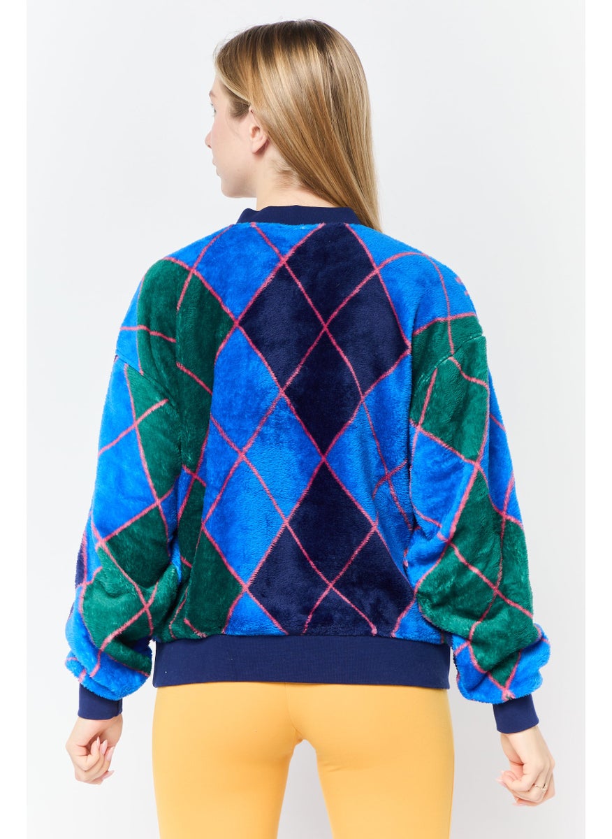 Women Sportswear Fit Long Sleeve Outdoor Sweatshirt, Multicolor